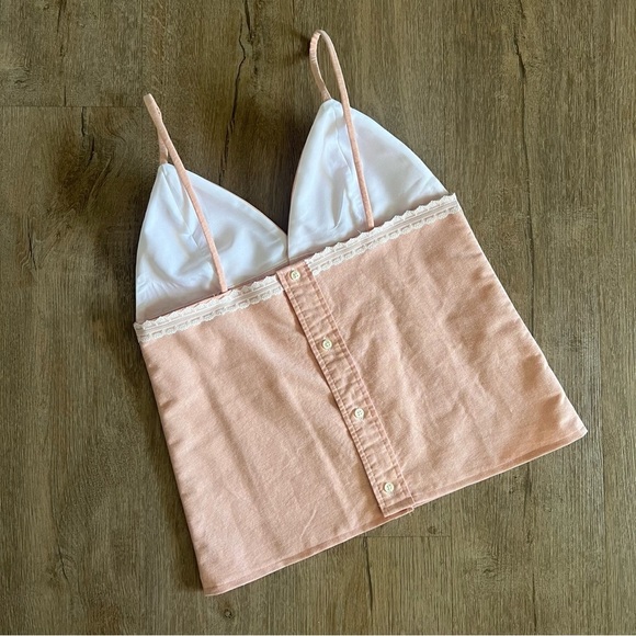Reworked Ralph Lauren Coquette
Babydoll Lace-Trim Vest Top - Pastel Pink -Size S - Picture 4 of 8